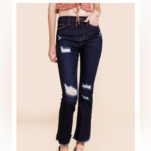 Harper Heritage Distressed Cropped Kick Jeans 27